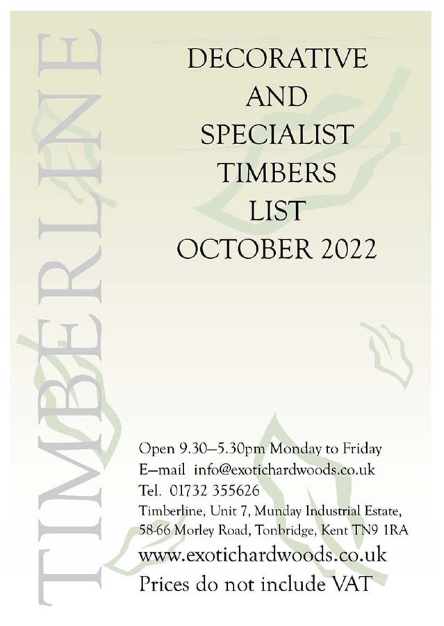 Decorative and Specialist Timbers List - Autumn 2022